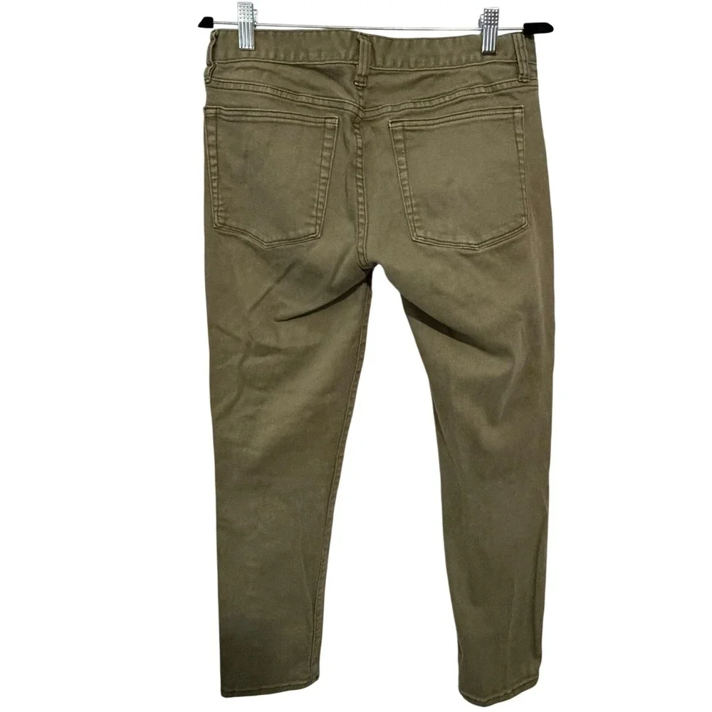 J. Crew Muted Green Stretch Toothpick Jeans Men's size 28 Read Actual Measure